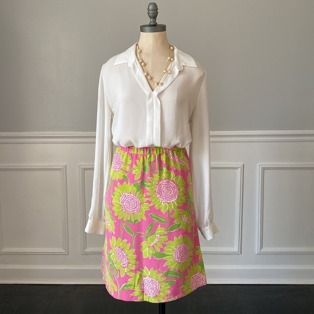 Lilly Pulitzer Sunflower Silk Skirt